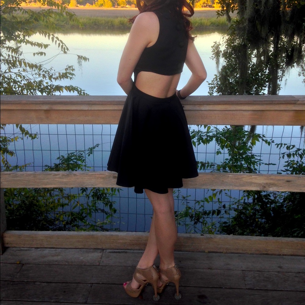 Open back little black dress